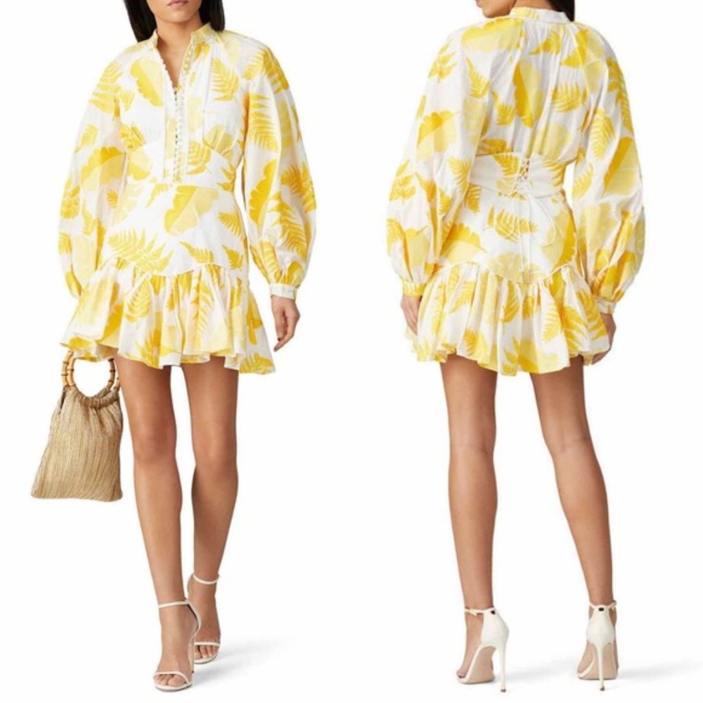 COPY - Acler Bastia Mini Dress Golden Leaves Size 4